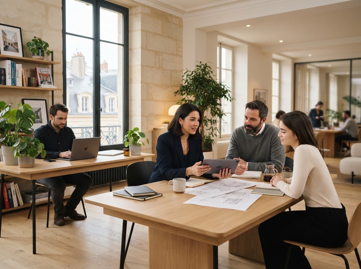 Nazoru Bemuri — conseiller présentant une synthèse d'analyse financière à un couple de retraités